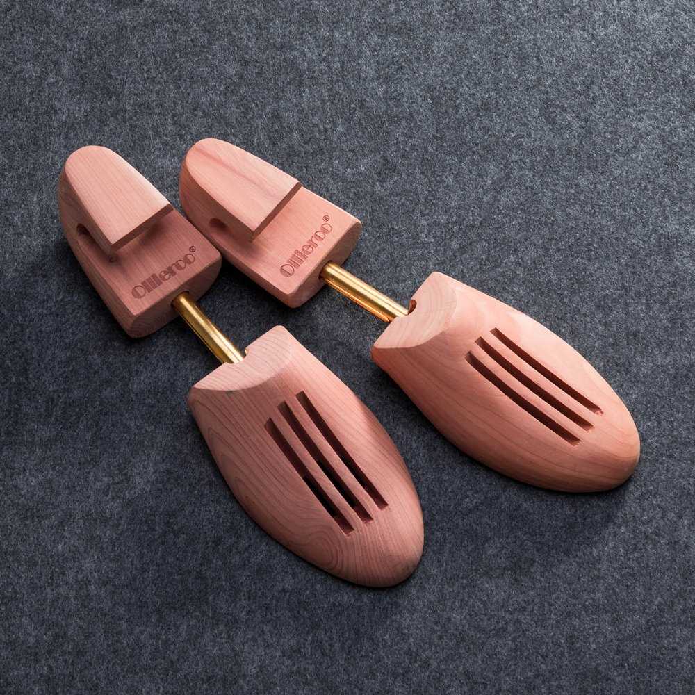 Ollieroo Cedar Shoe Trees for Men Adjustable Wood Shoe Tree Single Tube