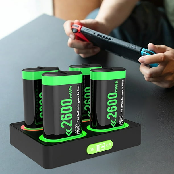 Estación de carga de batería de repuesto, batería recargable de 4x2600mAh para controlador Xbox