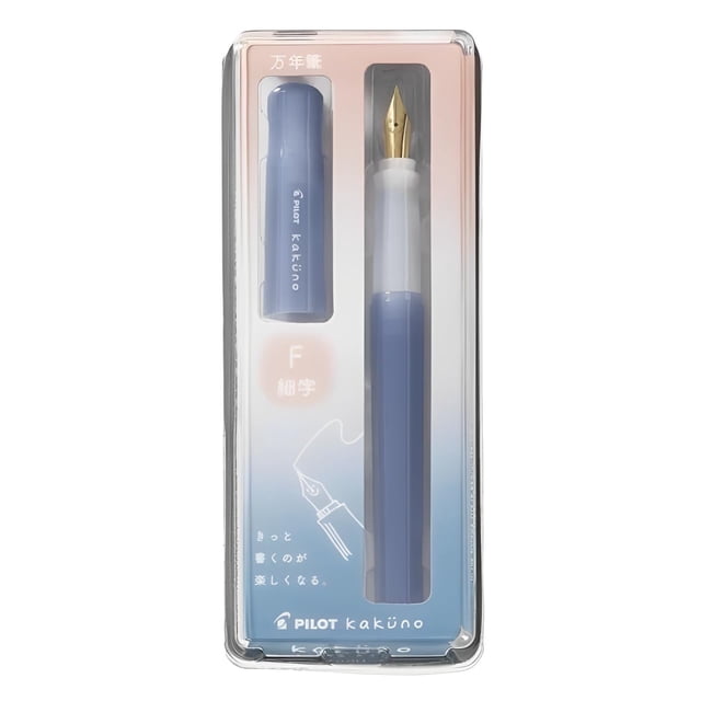 Pluma estilográfica Pilot Kakuno Madoromi con punta fina azul