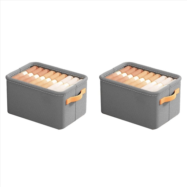 2X Organizador de Armario Multifuncional, Caja de Almacenamiento con de Acero, Caja de Almacenamiento de Ropa Plegable de Tela para Dormitorio B