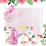 Spa Gift Set for Women ,6 Pcs Rose Scent Bath and Body Set, Beauty Holiday Gifts
