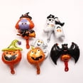 thumbnail image 4 of 5pcs Halloween Pumpkin Ghost Balloons bat spider witch monster head Foil Balloon, 4 of 5