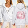 thumbnail image 2 of Wxolcjlv Womens Zip Up Hoodie Fleece Dolphin Print Oversized Long Sleeve Casual Sweatshirt, 2 of 7