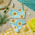 thumbnail image 6 of CCRFTGI Girls Swimsuits Size 7-8 Two Piece Sets Swimming Bathing Suits Beach Holiday Floral Print Bikini Set Cute Summer Girls Clothes Swim Suit Kids Bikini Blue 3-4 Years, 6 of 9