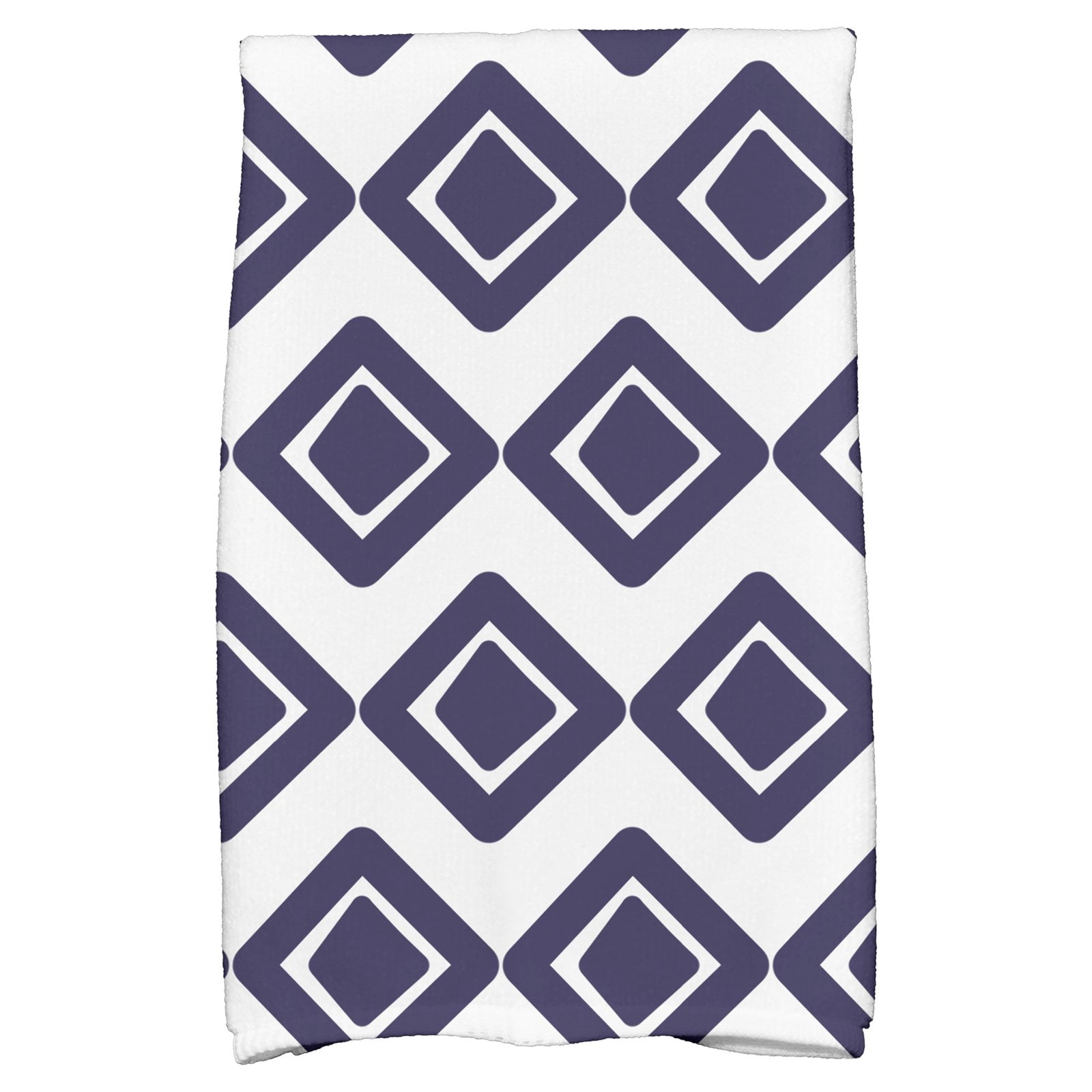 E by Design 18 x 30-inch,Diamond Jive 1 Geometric Print Hand Towel Purple