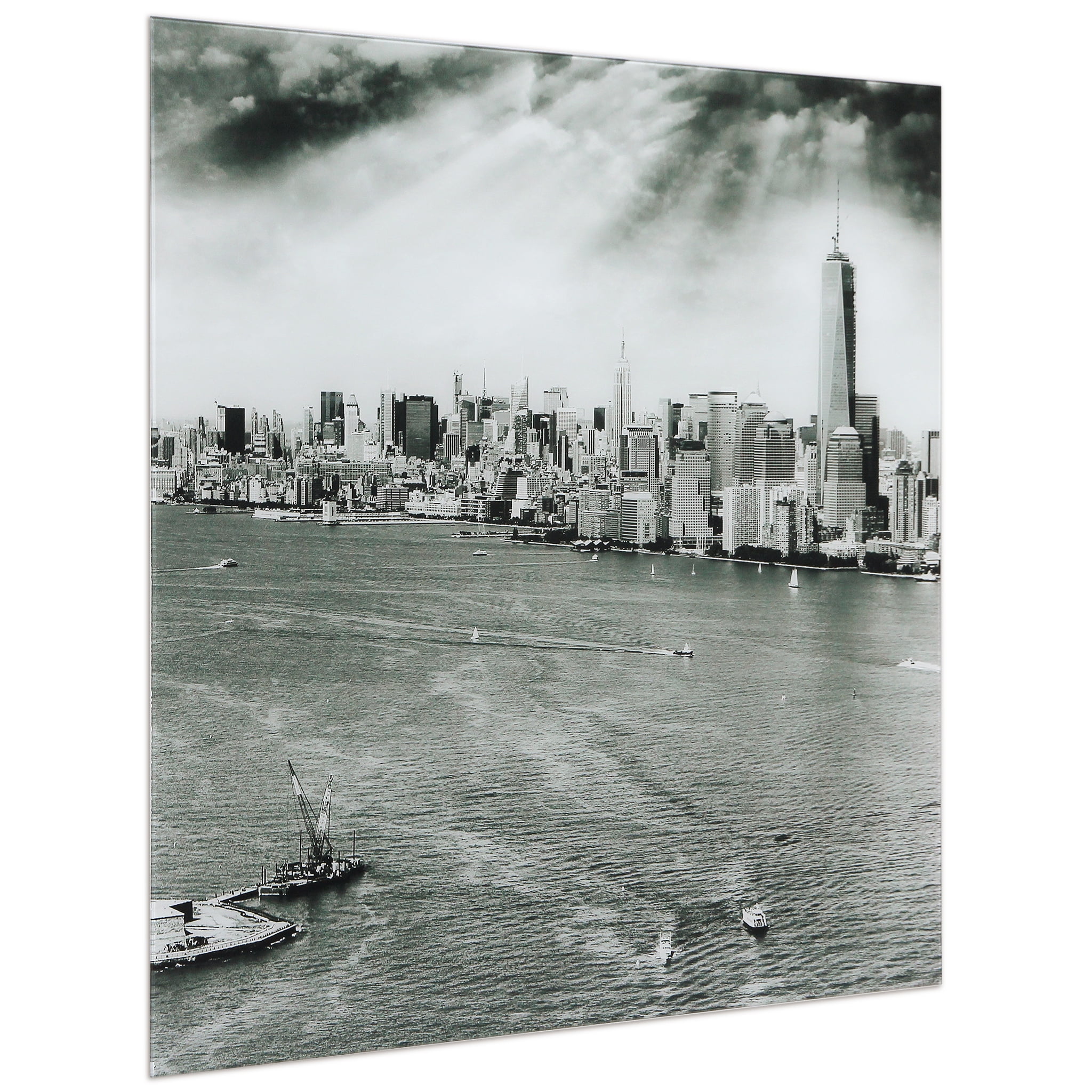 Empire Art Direct New York Skyline B Frameless Free Floating Tempered Glass Panel Graphic Wall Art, 36" x 36" x 0.2", Ready to Hang