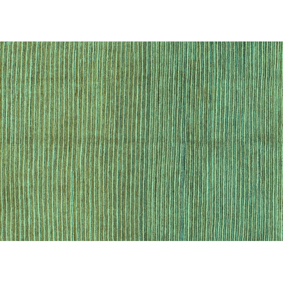 Ahgly Company Indoor Rectangle Abstract Turquoise Blue Modern Area Rugs, 7' x 10'