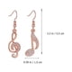 thumbnail image 2 of GOOHOCHY 1 par de pendientes con forma de nota musical, accesorios elegantes para los oídos, gotas para los oídos de mujer (oro rosa), 2 of 7