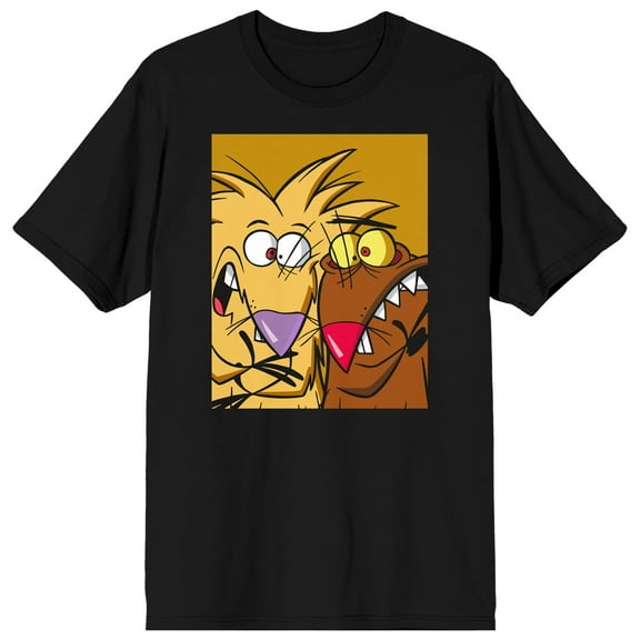 90s Nickelodeon Angry Beavers Oversized Men's Black T-Shirt-Large