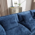 thumbnail image 5 of 112" Oversized Sectional Sofa Cloud Couch for Living Room, Modern Chenille L Shaped Couch, Comfy Boucle Modular Sofa Sleeper with Moveable Ottoman & Memory Foam,Navy, 5 of 20