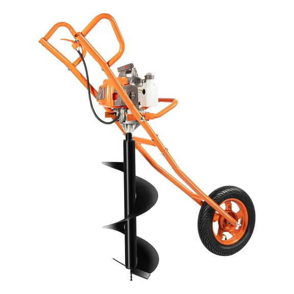Fixartoo 63CC Post Hole Digger, 2-Stroke Gas Earth Auger with 11.8" Bit,2.2kW,8800 RPM – For Farm Garden Orchard Fencing,Orange