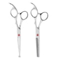 thumbnail image 1 of Juego de tijeras profesionales para cortar el cabello, tijeras de peluquería familiar, tornillo rojo, 1 of 14
