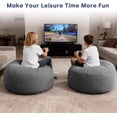 thumbnail image 4 of SUNBURY Giant Bean Bag Chair Bed for Adults, Full Size Convertible Bean Bag Chair Folds from Lazy Chair to Floor Bed, Love Sack Bean Bag, Big Sofa Bed, High-Density, Foam Filling, Grey, 4 of 8
