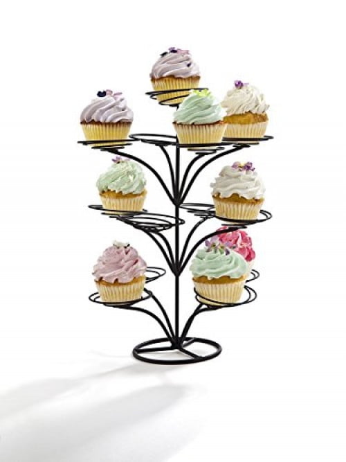 14" Large Black Metal Cupcake Tree Holder Display Stand Rack Tier