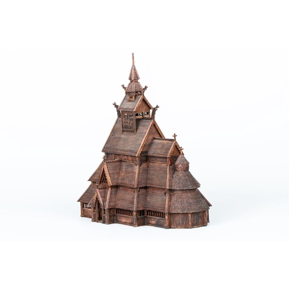 Dusek Norwegian Stave Church Wood Model Kit D010 Scale 1:87