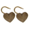 thumbnail image 4 of 2 juegos de candados de metal vintage con forma de corazón, con llaves, 30 x 39 mm, bronce., 4 of 9