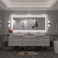 thumbnail image 6 of GODCHAR 72x32 LED Bathroom Mirror, 24V Dual Light Shatterproof Mirror with Anti-Fog, UL Listed, 3 Colors, 6 of 10