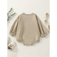thumbnail image 3 of Faithtur Bébé Filles Garçons Romper Couleur Unie Manches Longues Col Rond Combinaisons Automne Hiver Bodys Décontractés, 3 of 8