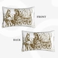 thumbnail image 2 of Sikiie Western Scenery With Old Wagon Print Plush Pillow Cover, Wrinkle-proof and Stain-resistant Pillow Protector without Pillow Core, Home Decoration-14"x20", 2 of 6
