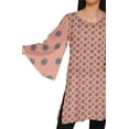 thumbnail image 4 of Moomaya Robe Tunique Mini à Manches Kimono Imprimées à Col Rond pour Femmes Vêtements, 4 of 5