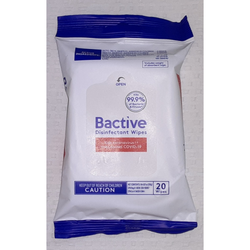 Bactive Disinfecting Wipes 20 Pack Fragrance Free Travel Pack Scent
