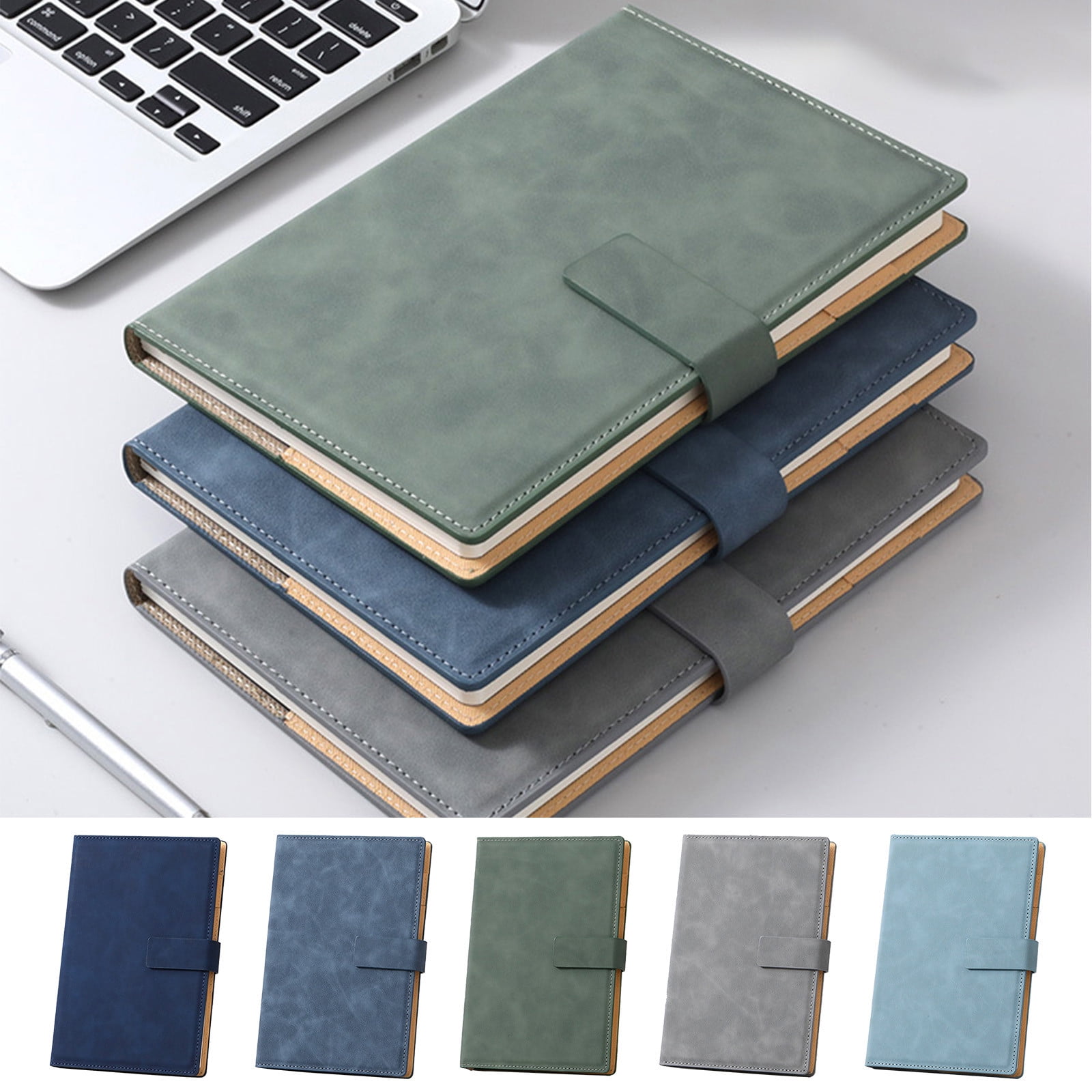 2Pcs Magnetic Closure Notebook, 8.54x5.8 In, A5 Thickened Cover, for Office, Business, Conference, Meeting Notes