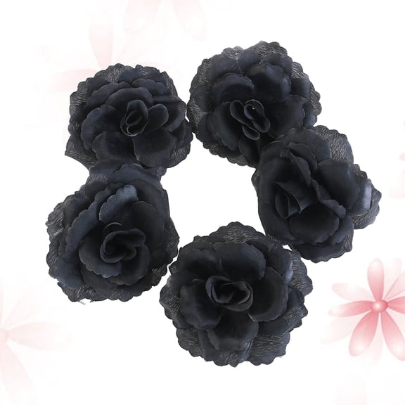ROMANSENTIAL 30Pcs Black Artificial Rose Flowers for Elegant Wedding and Birthday Decorations