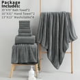 thumbnail image 3 of Jessy Home 8 Piece Towel Set Oversized Soft Cozy Towels 600 GSM Dark Gray Plush Towel Set, 3 of 8