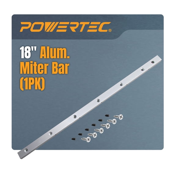 POWERTEC 18-Inch Miter Gauge Jig and Fixture Bar for Woodworking, 71518