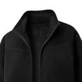 thumbnail image 4 of NTACZA Mens Jackets Stand Collar Thick Black Fleece Jacket Thermal Long Sleeve Zip Up Coats Mens Winter Coats L, 4 of 5