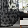 thumbnail image 1 of Cortinas de encaje Kotile, color negro, 213 cm de largo, 2 paneles, sala de estar, 1 of 8