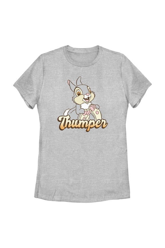 Women's Bambi Thumper Portrait Graphic Tee Athletic Heather 2X Large