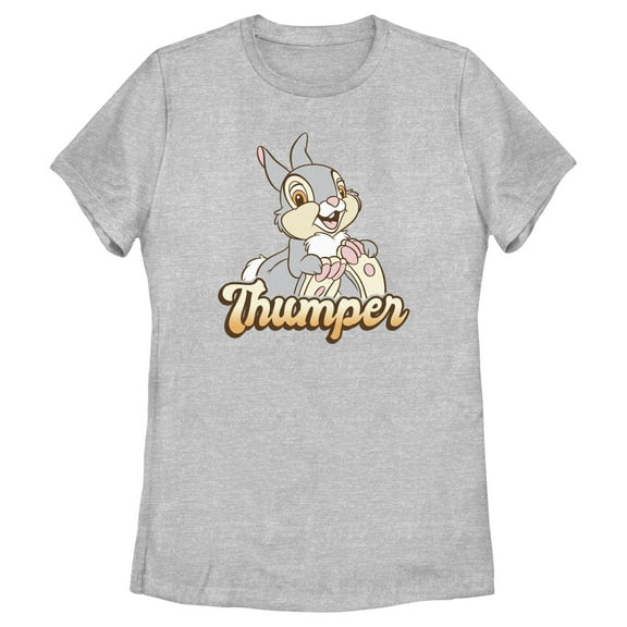 Women's Bambi Thumper Portrait Graphic Tee Athletic Heather Large