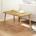 thumbnail image 4 of Funecy Square Coffee Table Low Table With 4 Solid Wood Sturdy Legs, Floor Table Desk for Sitting on The Floor, Storage and Living Room Furniture, 4 of 9
