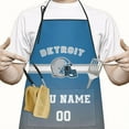 thumbnail image 2 of DETROIT Custom Aprons for Men Women, Personalized Football Style Apron with Name and Number, Customized Apron with Pockets Gift, 2 of 7