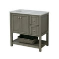 thumbnail image 6 of Lakeshore 36" Bathroom Vanity with Weathered Gray Cabinet and Engineered White Top, 6 of 6