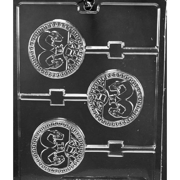Grandmama's Goodies S116 Dueling Football Helmet Lollipop Chocolate Candy Soap Mold with Exclusive Molding Instructions