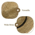 thumbnail image 2 of Sombrero de paja tejida de ala ancha para hombre, con protección UV, ideal para el sol y actividades al aire libre en verano., 2 of 7