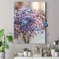 thumbnail image 4 of Delicate Blue and Pink Floral Canvas Print, for Living Room, Office, Hotel Decor, 4 of 8