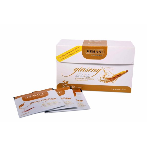 HEMANI Ginseng Herbal Tea 20 Tea Bags per Box Pure & Natural