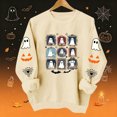 thumbnail image 2 of Jsaierl Halloween Sweatshirts for Women Cute Ghost Print Pullovers Trendy Classic Round Neck Long Sleeve Sweater Tops Halloween Costumes, Sizes S-2XL, 2 of 9