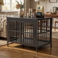 thumbnail image 6 of TIME RAY 44 Inch Dog Crate Furniture for Large Dog,Wood Dog Kennel Furniture Indoor with Removable Divider,Dog Cage Furniture as TV Stand,Black, 6 of 7