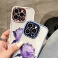 thumbnail image 4 of Funda De Lujo Transparente De Rosas Moradas Para IPhone 12 11 Pro Max IP 13 Cinta Lente De Protectora Cubierta Para 14 Fundas, 4 of 4