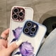 thumbnail image 4 of Funda De Lujo Transparente De Rosas Moradas Para IPhone 12 11 Pro Max IP 13 Cinta Lente De Protectora Cubierta Para 14 Fundas, 4 of 4