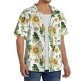 thumbnail image 2 of Kdxio Men'S Hawaiian Shirt For Men Short Sleeve Shirt Watercolor Bright Sunflowers Summer Casual Holiday Beach Button Down T-Shirts, 2 of 5