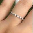 thumbnail image 2 of 1Ct Round Sapphire Wedding Engagement Half Eternity Band Ring 925 Sterling Silver Yellow Gold Plated Gemstone Jewelry For Women Gift, 2 of 5