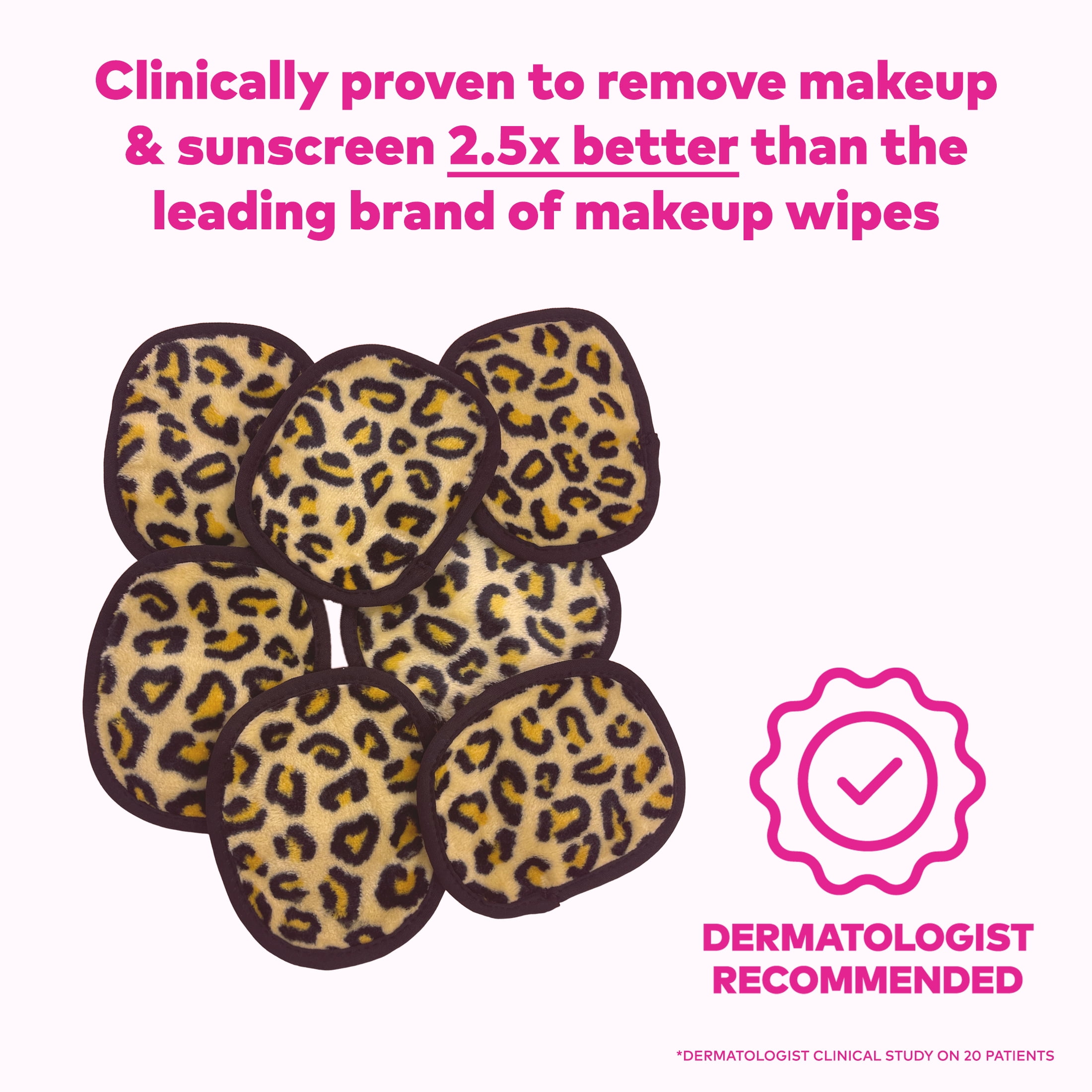 The Original MakeUp Eraser 7 Day Set for Adults and Teens, Leopard