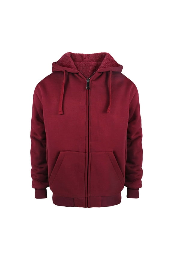 Men's Thermal Zip Hoodie - -Lined Winter Jacket, Heavyweight Oversized Coat with Thumbhole Cuffs,Womens Hoodies Pullover, for Size S