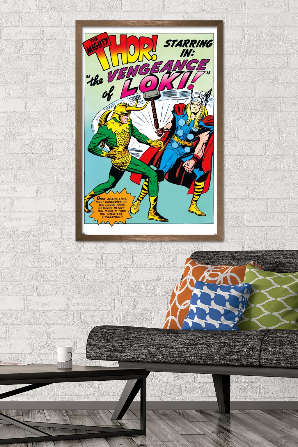 Marvel Comics - Loki - The Might Thor Wall Poster, 22.375" x 34", Framed