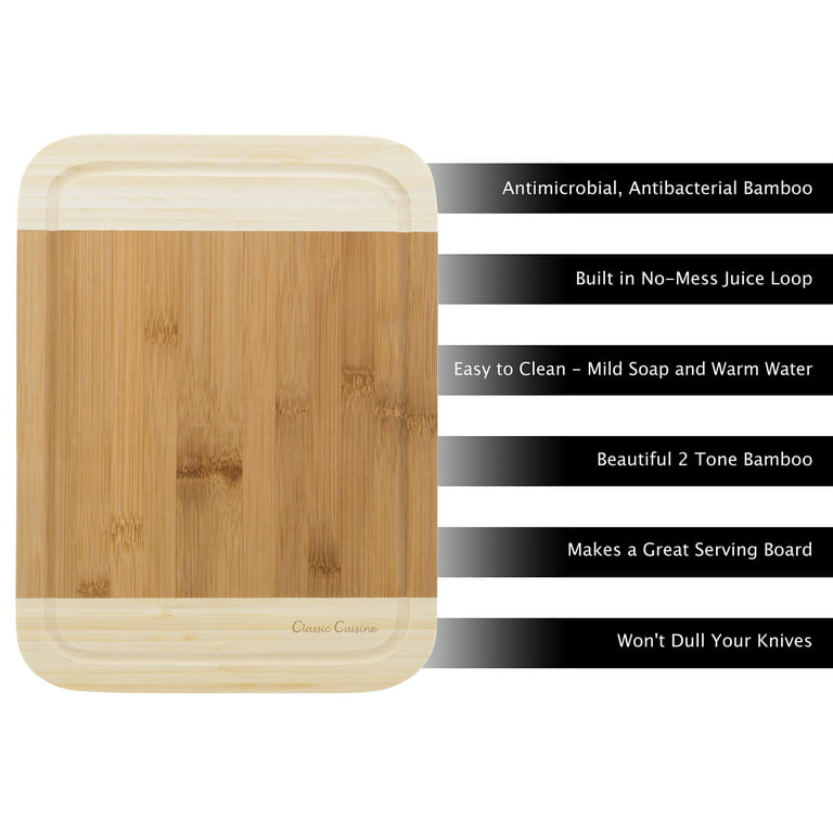 Bamboo Small Two-Tone Cutting Board 12 x 8 x 0.75 – Eichtens